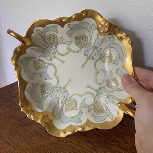 Limoges Gold and Cream Decorative Dish
